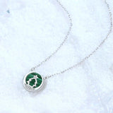 Malachite Christmas Tree Necklace 925 Sterling Silver for Women