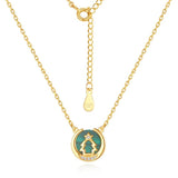 Malachite Christmas Tree Necklace 925 Sterling Silver for Women