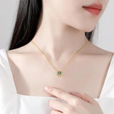 Malachite Christmas Tree Necklace 925 Sterling Silver for Women
