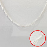 Rhodium Silver 925 Necklace Unisex Braid Silver Anniversary Code 99 S0482