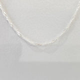 Rhodium Silver 925 Necklace Unisex Braid Silver Anniversary Code 99 S0482