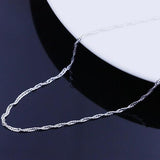 Rhodium Silver 925 Necklace Unisex Braid Silver Anniversary Code 99 S0482
