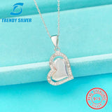 Micro Zircon 925 Silver Pendant Necklace Light Collarbone Necklace