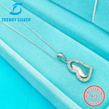 Micro Zircon 925 Silver Pendant Necklace Light Collarbone Necklace