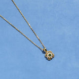 18K Plated Clover Sapphire Necklaces Women Gift 925 Silver