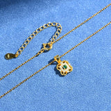 18K Plated Clover Sapphire Necklaces Women Gift 925 Silver