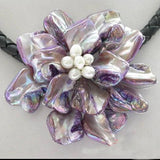 Lavender Shell Flower Necklace, Wedding Birthday Chirstmas Gift