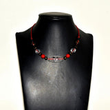 Tibetan Crystal Engraved dZi Necklace Ladies Jewelry Adjustable Clavicle Chain
