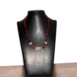 Tibetan Crystal Engraved dZi Necklace Ladies Jewelry Adjustable Clavicle Chain