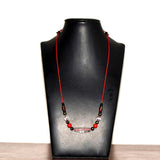 Tibetan Crystal Engraved dZi Necklace Ladies Jewelry Adjustable Clavicle Chain