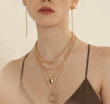 925 Silver INS Oval Beads Necklace Retro Elastic Chocker