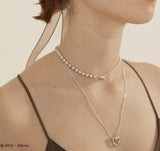925 Silver INS Oval Beads Necklace Retro Elastic Chocker