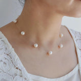 Minimalist Pearl Necklace Freshwater Star Ladies Necklace