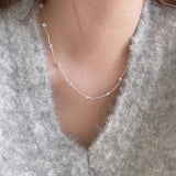 925 Silver Bohemia Bead Chain Necklace Chokers for Women