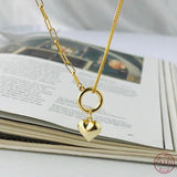925 Silver Retro Heart Pendant Short Clavicle Chain Necklace