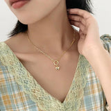 925 Silver Retro Heart Pendant Short Clavicle Chain Necklace