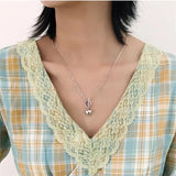 925 Silver Retro Heart Pendant Short Clavicle Chain Necklace
