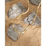 Minimalist Flat Snake Bone Chain Choker Necklace 100% S925 Sterling Silver