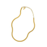 Minimalist Flat Snake Bone Chain Choker Necklace 100% S925 Sterling Silver