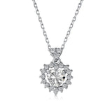 Heart Fine Jewelry Necklace S925 Sterling Silver Sapphire Pendant