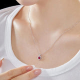 Heart Fine Jewelry Necklace S925 Sterling Silver Sapphire Pendant