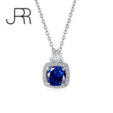925 Silver 1ct Clear Green Ruby Round Zircon Pendant Necklace