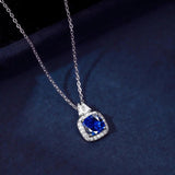 925 Silver 1ct Clear Green Ruby Round Zircon Pendant Necklace