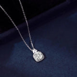 925 Silver 1ct Clear Green Ruby Round Zircon Pendant Necklace
