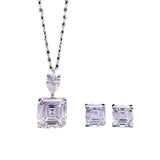 925 Silver 10mm Ascher Pagoda Diamond Pendant Necklace