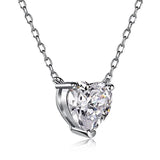 925 Silver Heart Cut Moissanite Wedding Pendent Necklace