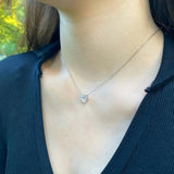 925 Silver Heart Cut Moissanite Wedding Pendent Necklace