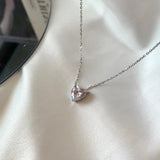 925 Silver Heart Cut Moissanite Wedding Pendent Necklace