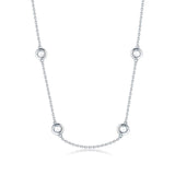 925 Silver Women Engagement O-chain Choker Necklace