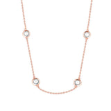 925 Silver Women Engagement O-chain Choker Necklace