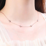 925 Silver Women Engagement O-chain Choker Necklace