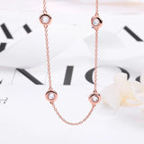 925 Silver Women Engagement O-chain Choker Necklace