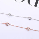 925 Silver Women Engagement O-chain Choker Necklace
