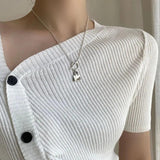 S925 Sterling Silver Buckle Bag Necklace Bright Light Collarbone Chain