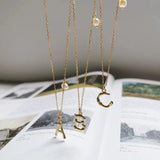 925 Silver Necklace 18K 26 Letters Pendant for Women Girls