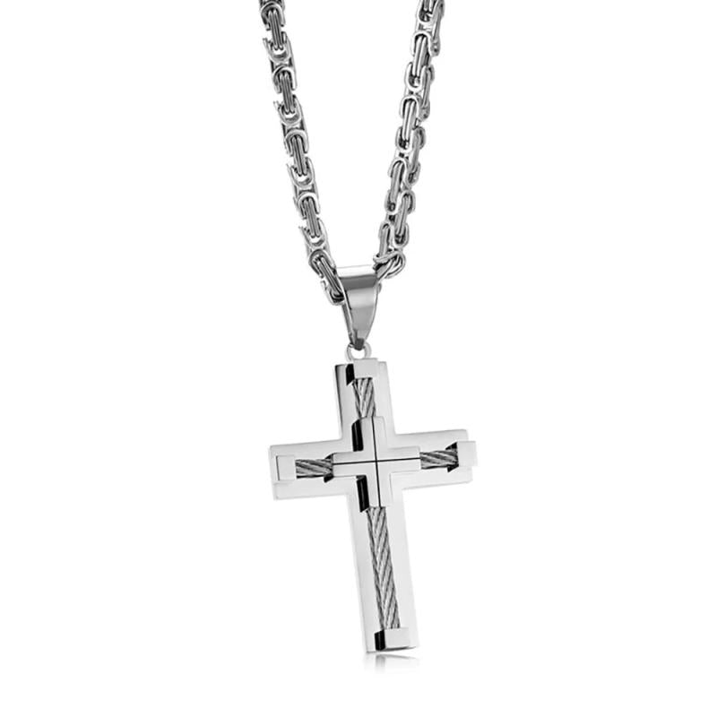 Stainless Steel Geometric Pendant Necklace Unisex