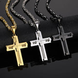 Stainless Steel Geometric Pendant Necklace Unisex