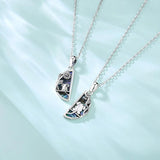 Eudora 925 Silver Elephant Abalone Shell Round Necklace