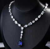 Royal Sapphire Water Drop Pear Necklace