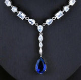 Royal Sapphire Water Drop Pear Necklace