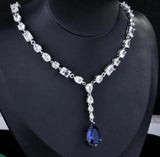 Royal Sapphire Water Drop Pear Necklace