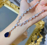 Royal Sapphire Water Drop Pear Necklace