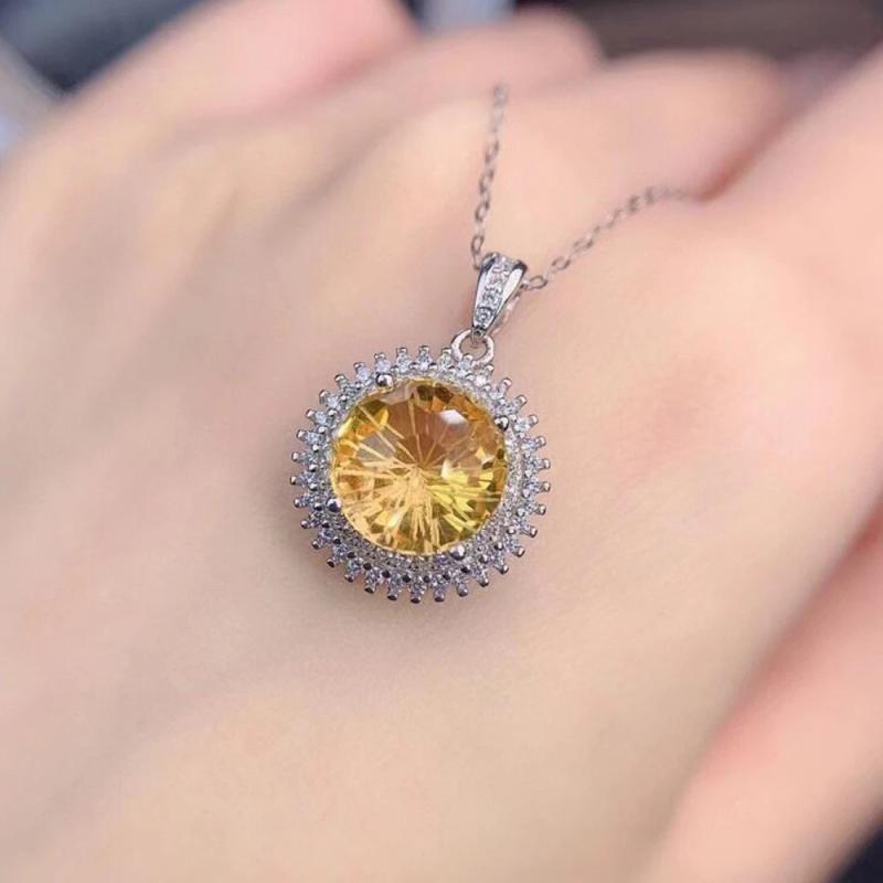 Women's Citrine Fireworks Pendant Necklace