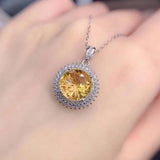 Women's Citrine Fireworks Pendant Necklace