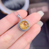 Women's Citrine Fireworks Pendant Necklace