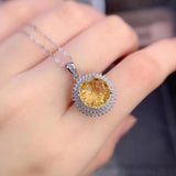 Women's Citrine Fireworks Pendant Necklace